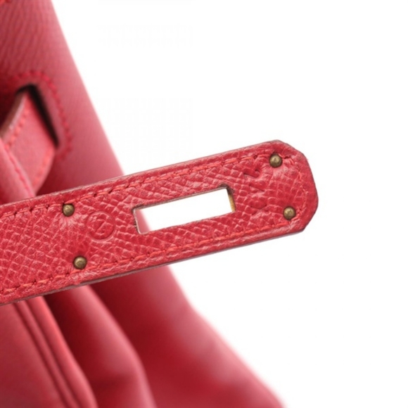 HERMÈS 1996 Birkin 30 Gold Hardware Courchevel Leather Red Vermillon - Picture 6 of 16